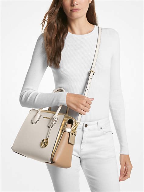 michael michael kors medium mercer leather satchel beige lining|Michael Kors mercer.